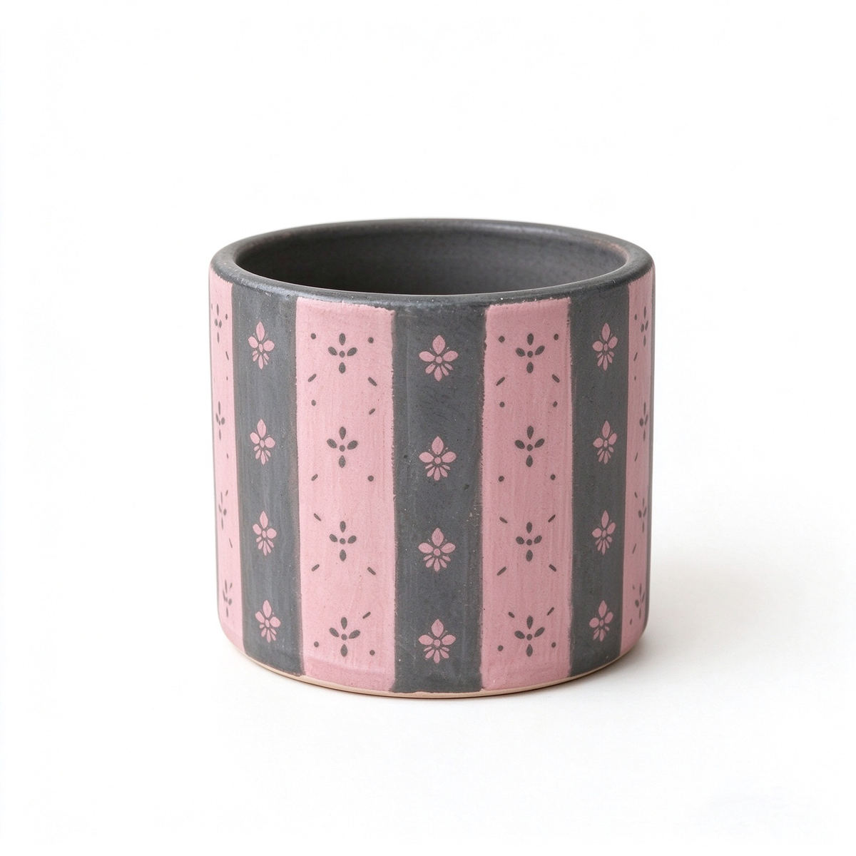 Artistic Striped Ceramic Decor Pot