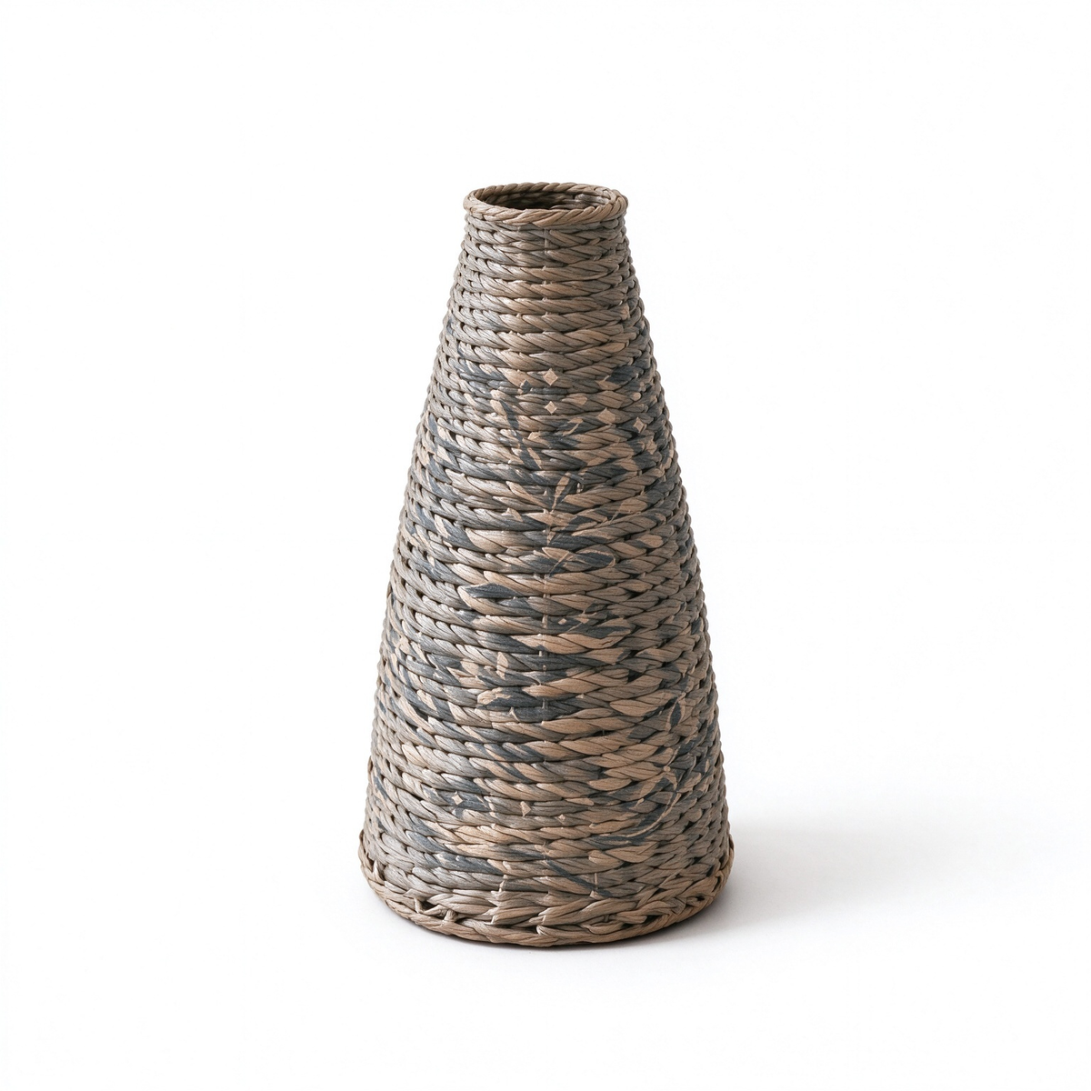 Conical Woven Rattan Wicker Vase