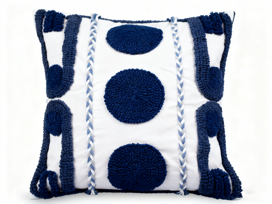 Moroccan Ethnic Geometric Embroidered Cushion