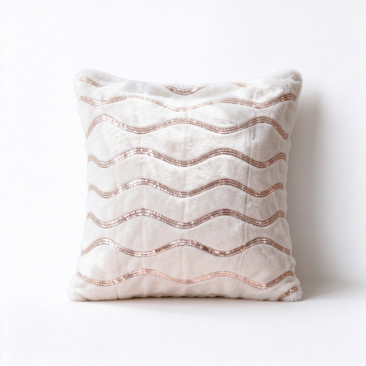 Plush Wavy Lines Cushion