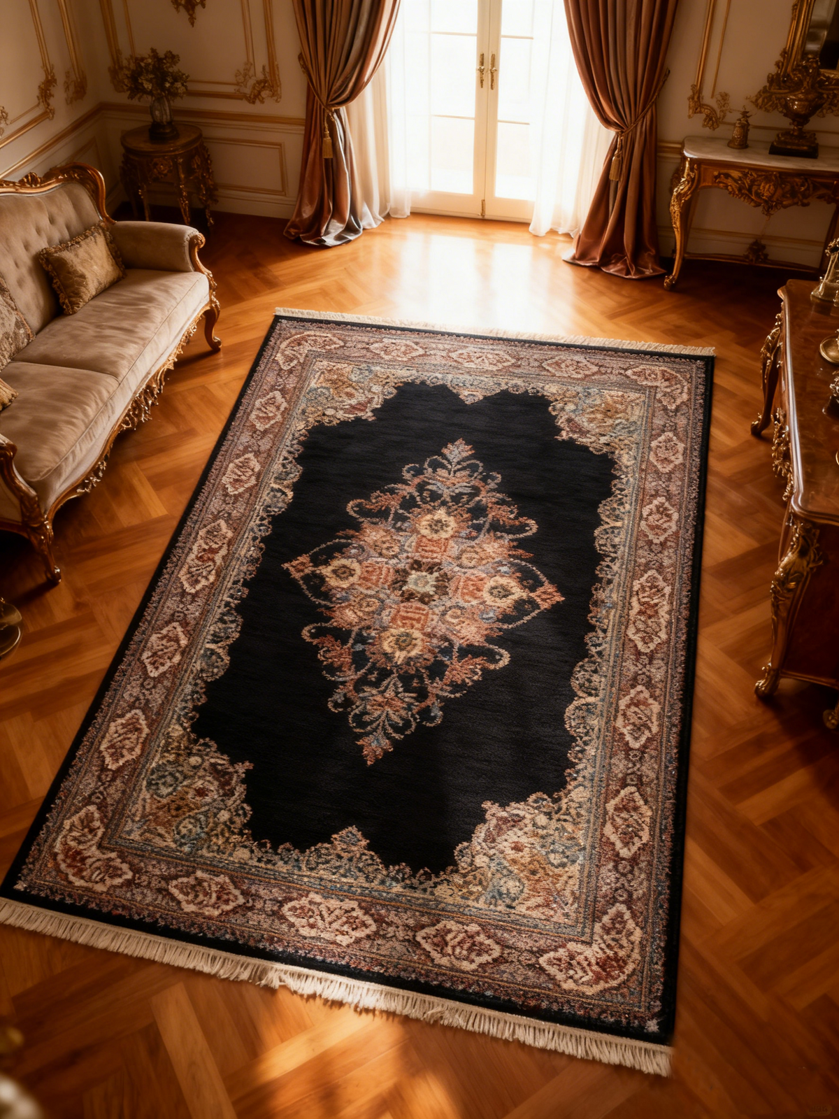 Dark Blue Vintage Carpets