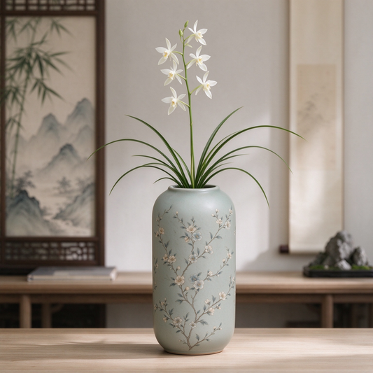 Sleek Cylindrical Ceramic Decor Vase