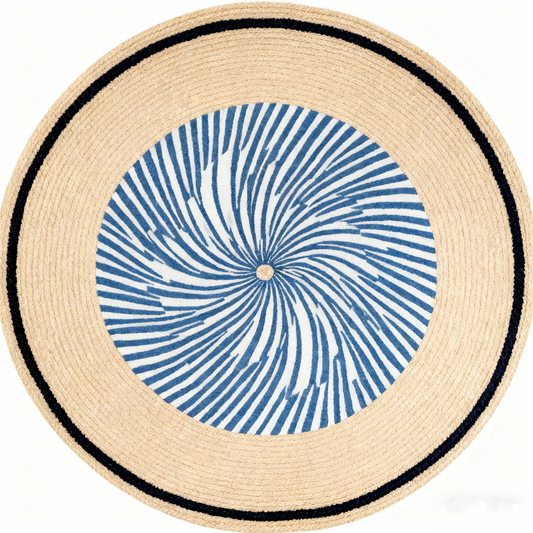 Neutral Circular Area Rug
