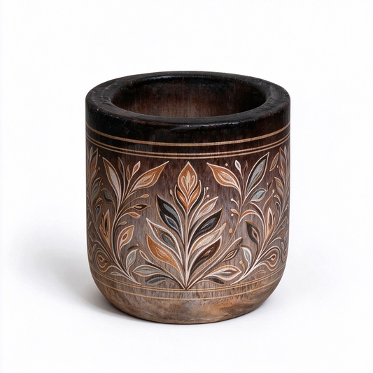 Rustic Natural Wood Decor Pot
