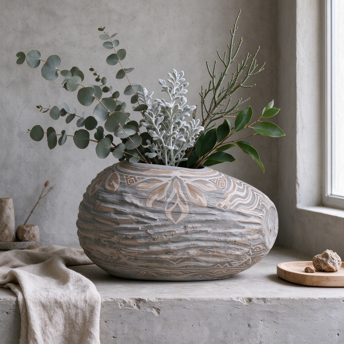Organic Shaped Deco Ripples Vase