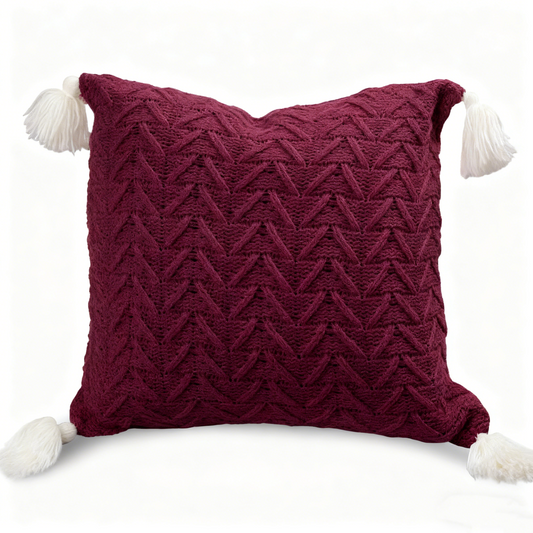 Bohemian Tassels Knitted Cushion