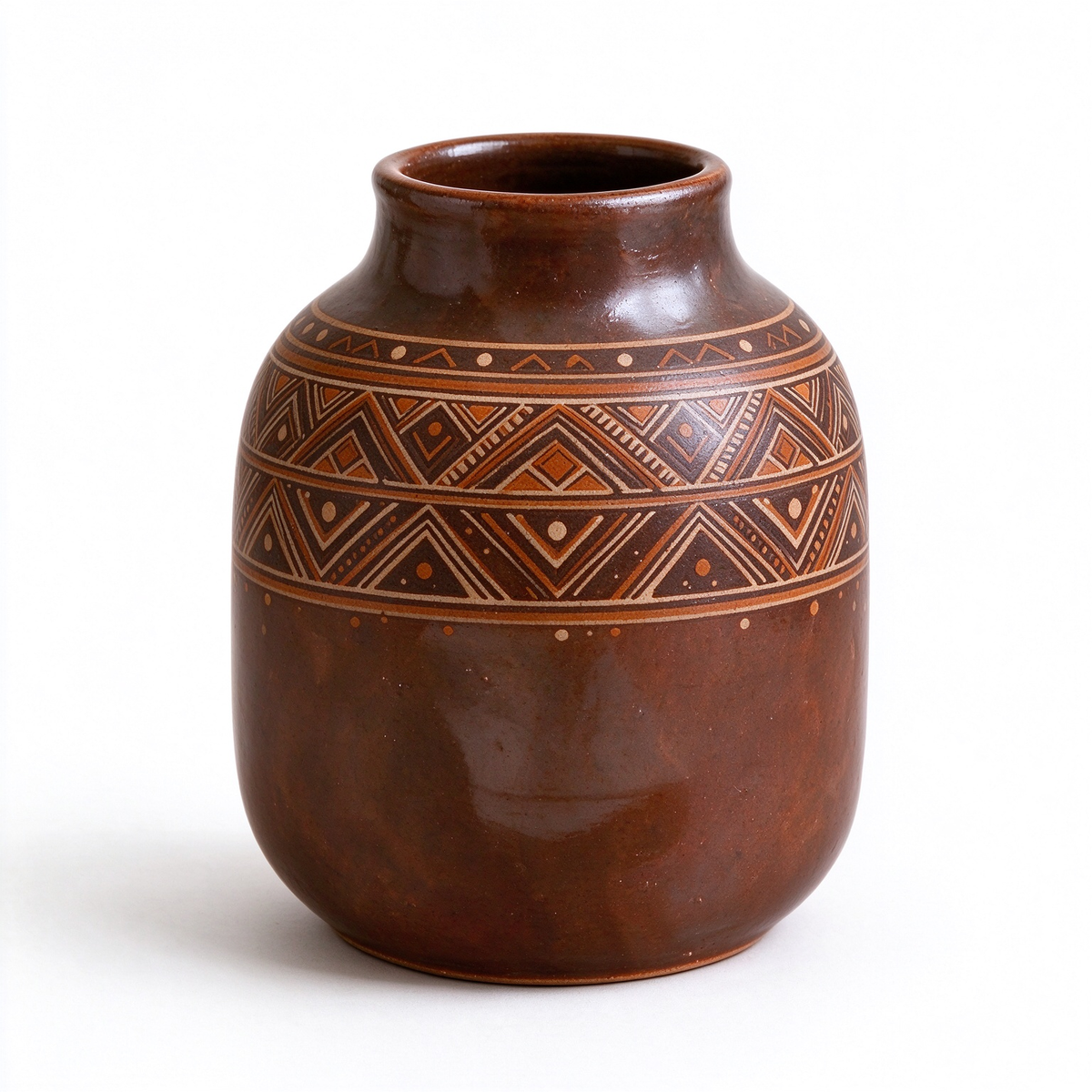 Glazed Rounded Ceramic Decor Vase