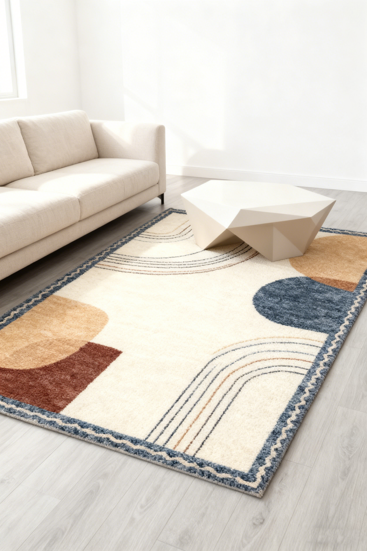Geometric Cream Vintage Carpet