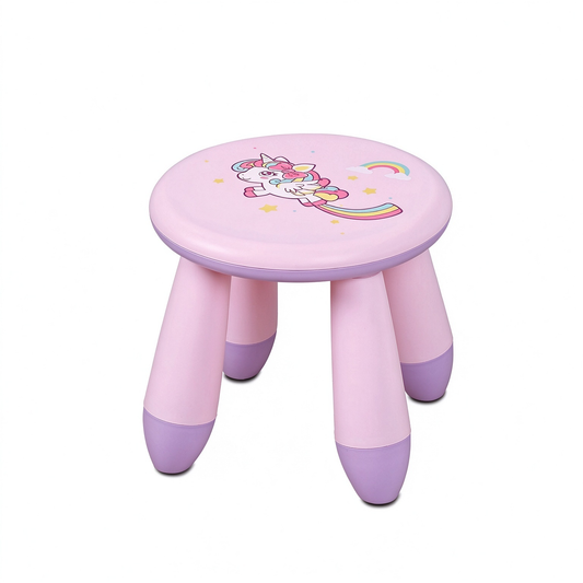Pink Unicorn Kids Plastic Stool