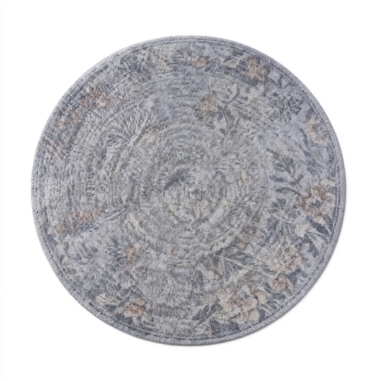 Neutral Toned Round Area Rug