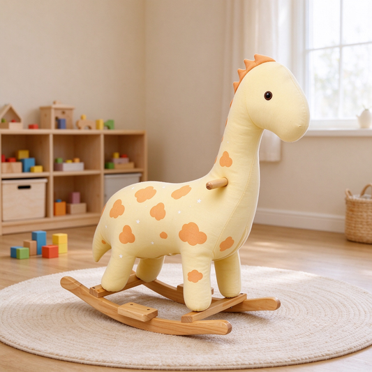 Orange Cloud Dinosaur Rocking Horse