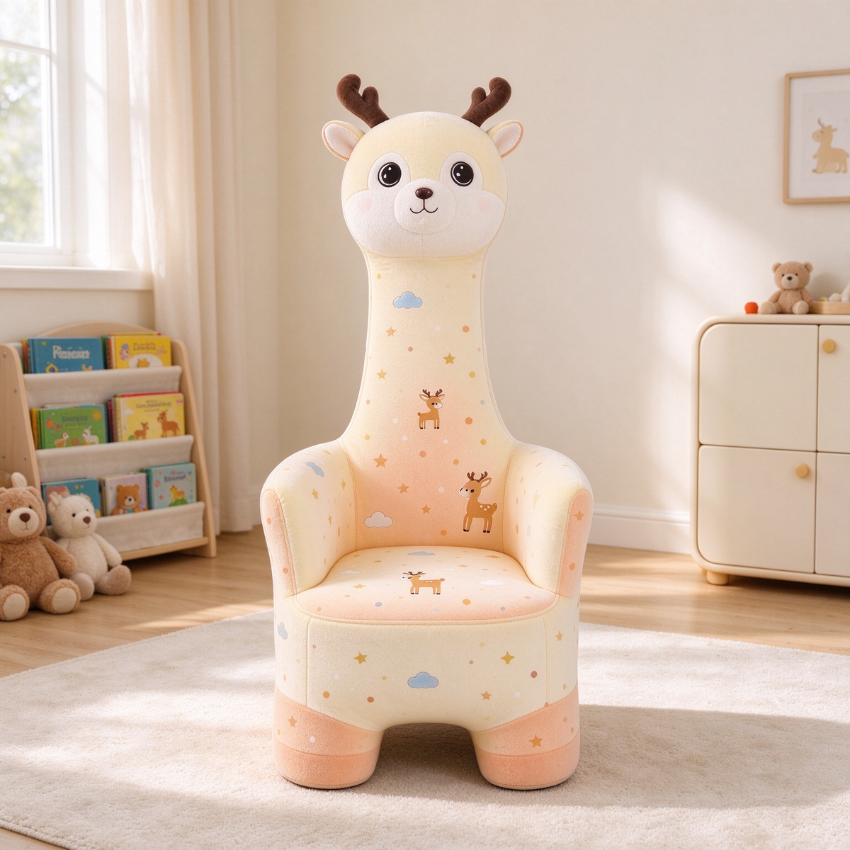 Deer Pattern Tall Kids Armchair