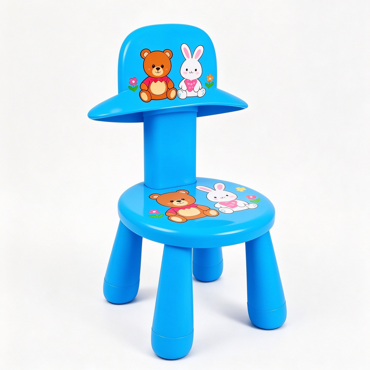 Blue Bear & Bunny Plastic Kids Chair