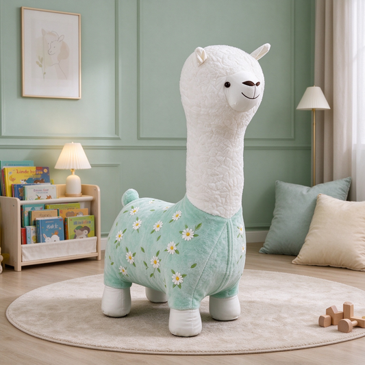 Green Daisy Alpaca Kids Chair