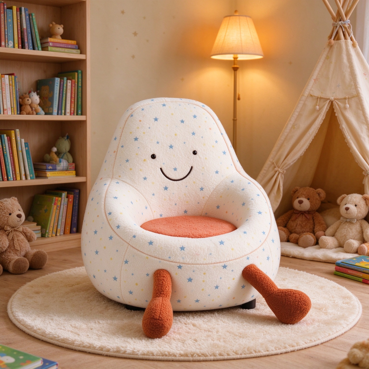 Smiley Pear Shaped Kids Sofa Chair